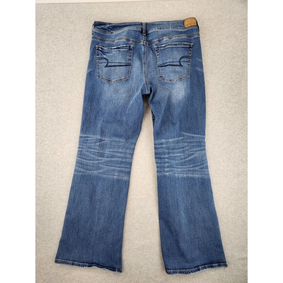 American Eagle Jeans Womens SZ  16 Blue Favorite Boyfriend Super Stretch Bootcut - Picture 13 of 14